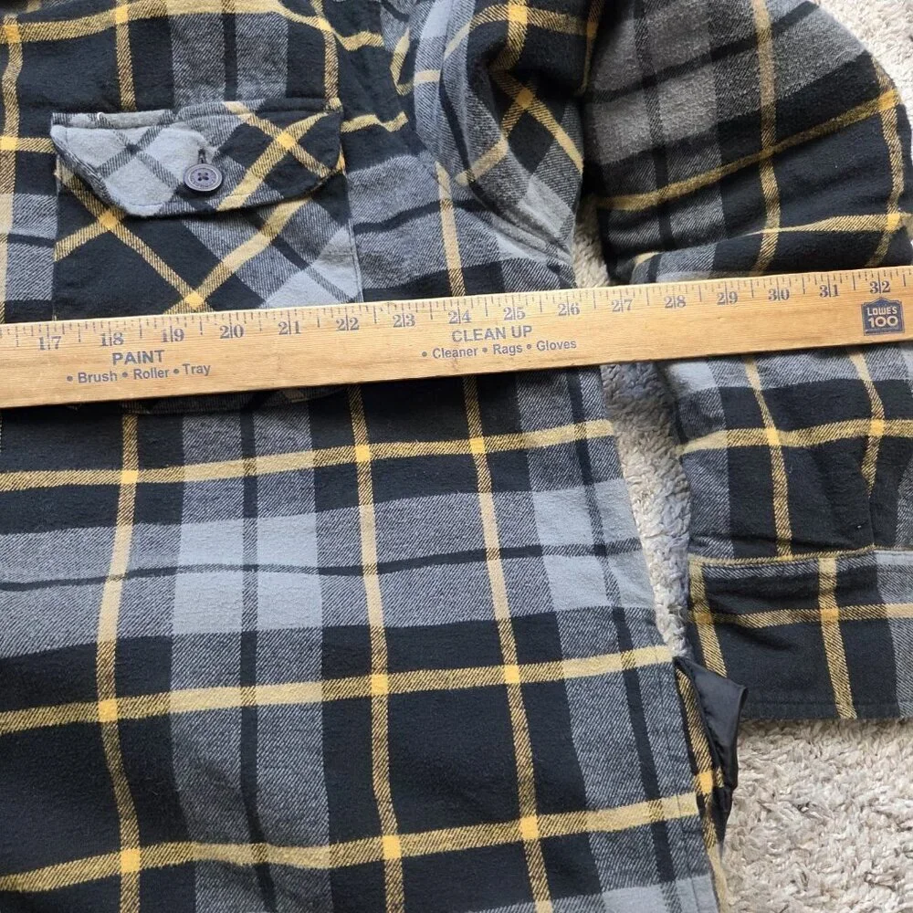 RedHead Flannel Jacket Mens 2XL Gray Lined Outdoors Button Up Hooded
